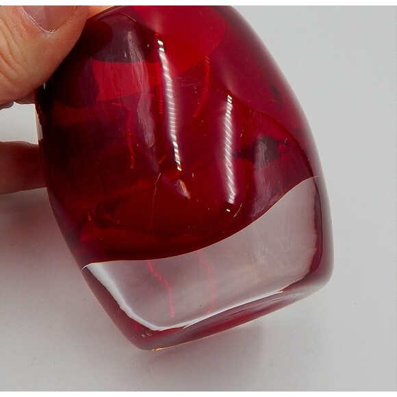 Crate & Barrel Diva Candle Holders Ruby Red Glass Pair Votive 3 Inch Art Glass - Picture 9 of 11